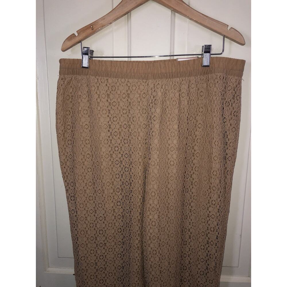 Chico’s Women’s Pull On Lace Ankle 28” Pants Arabian Camel Size 2/Large/12 - Picture 2 of 12